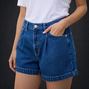 Banana Republic Blue Jean Shorts  Pleated Relaxed Fit